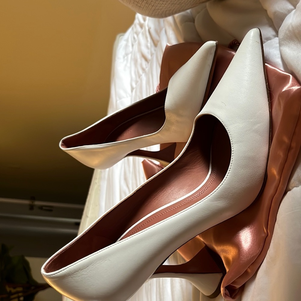 Amina muaddi heels worn once for wedding. Great bridal heels!!